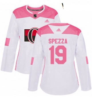 Womens Adidas Ottawa Senators 19 Jason Spezza Authentic WhitePink Fashion NHL Jersey