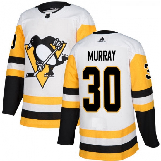 Youth Adidas Pittsburgh Penguins 30 Matt Murray Authentic White Away NHL Jersey