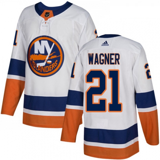 Youth Adidas New York Islanders 21 Chris Wagner Authentic White Away NHL Jersey