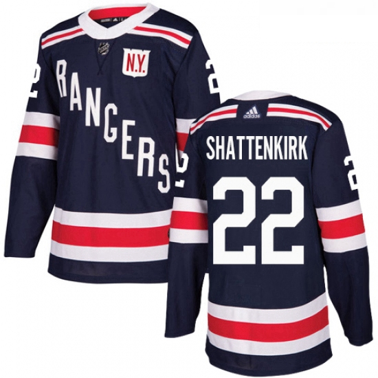 Youth Adidas New York Rangers 22 Kevin Shattenkirk Authentic Navy Blue 2018 Winter Classic NHL Jerse