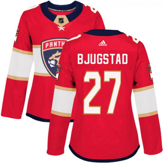 Womens Adidas Florida Panthers 27 Nick Bjugstad Premier Red Home NHL Jersey