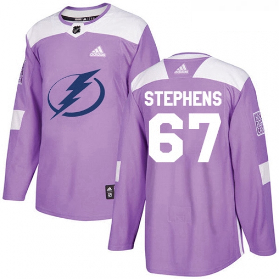 Youth Adidas Tampa Bay Lightning 67 Mitchell Stephens Authentic Purple Fights Cancer Practice NHL Je