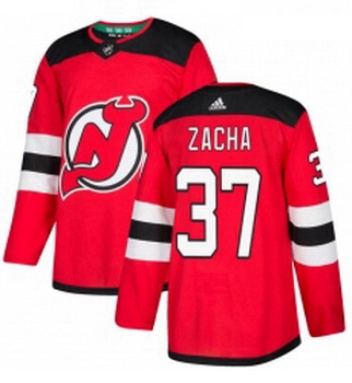 Youth Adidas New Jersey Devils 37 Pavel Zacha Authentic Red Home NHL Jersey