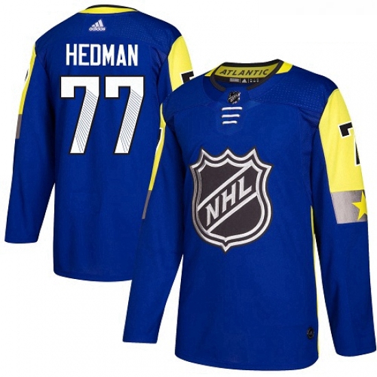 Youth Adidas Tampa Bay Lightning 77 Victor Hedman Authentic Royal Blue 2018 All Star Atlantic Divisi