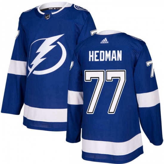 Youth Adidas Tampa Bay Lightning 77 Victor Hedman Authentic Royal Blue Home NHL Jersey