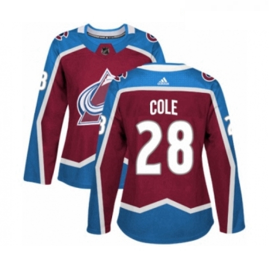 Womens Adidas Colorado Avalanche 28 Ian Cole Premier Burgundy Red Home NHL Jersey