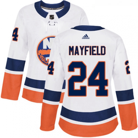 Womens Adidas New York Islanders 24 Scott Mayfield Authentic White Away NHL Jersey