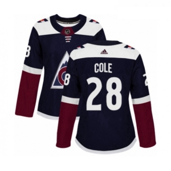 Womens Adidas Colorado Avalanche 28 Ian Cole Premier Navy Blue Alternate NHL Jersey