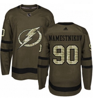 Youth Adidas Tampa Bay Lightning 90 Vladislav Namestnikov Authentic Green Salute to Service NHL Jers