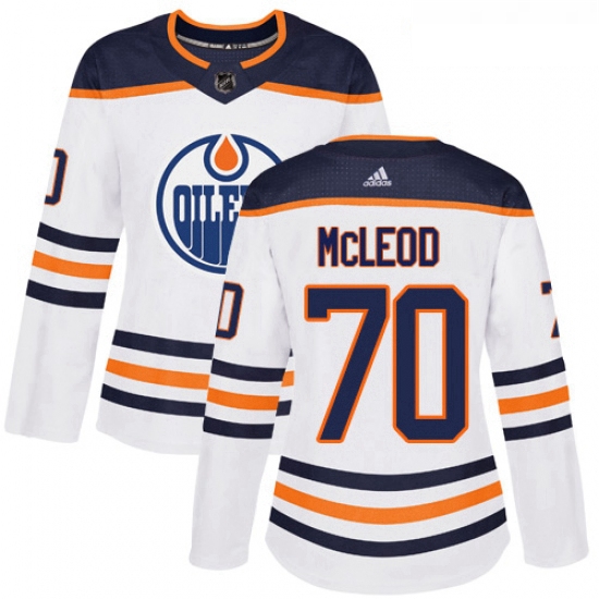 Womens Adidas Edmonton Oilers 70 Ryan McLeod Authentic White Away NHL Jersey