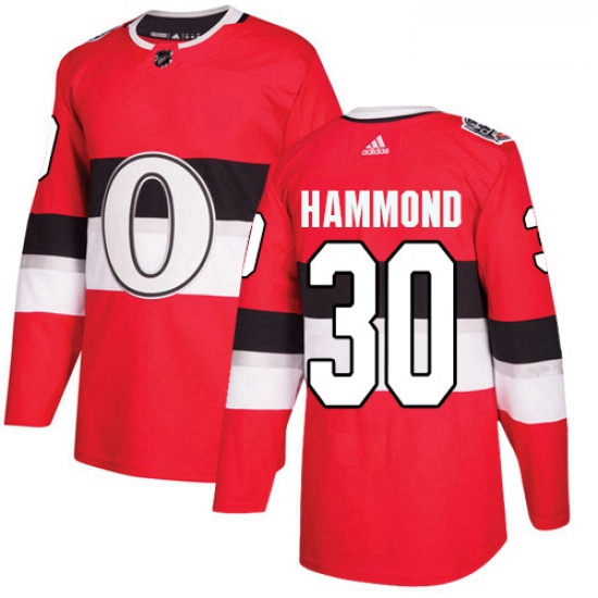 Youth Adidas Ottawa Senators 30 Andrew Hammond Authentic Red 2017 100 Classic NHL Jersey