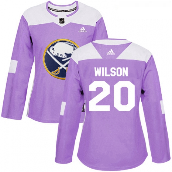 Womens Adidas Buffalo Sabres 20 Scott Wilson Authentic Purple Fights Cancer Practice NHL Jersey