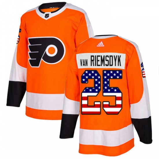 Youth Adidas Philadelphia Flyers 25 James Van Riemsdyk Authentic Orange USA Flag Fashion NHL Jersey