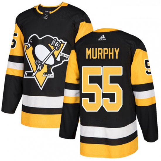 Youth Adidas Pittsburgh Penguins 55 Larry Murphy Authentic Black Home NHL Jersey