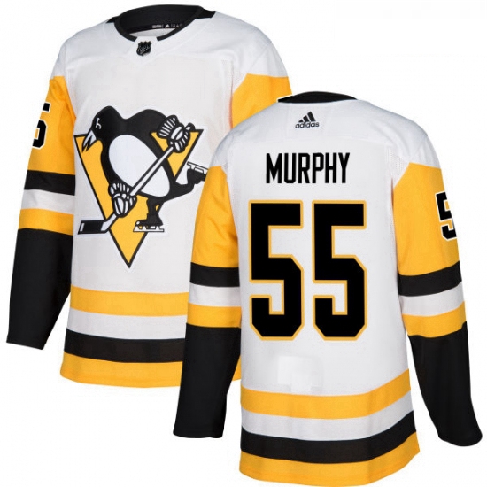 Youth Adidas Pittsburgh Penguins 55 Larry Murphy Authentic White Away NHL Jersey