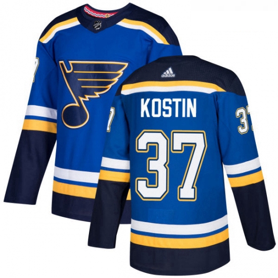 Youth Adidas St Louis Blues 37 Klim Kostin Authentic Royal Blue Home NHL Jersey