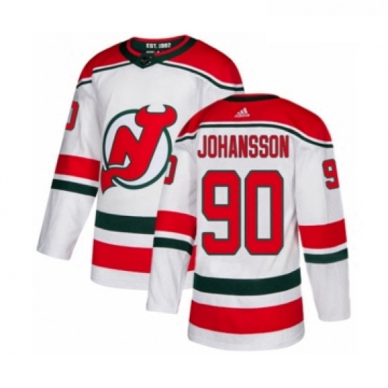 Youth Adidas New Jersey Devils 90 Marcus Johansson Authentic White Alternate NHL Jersey