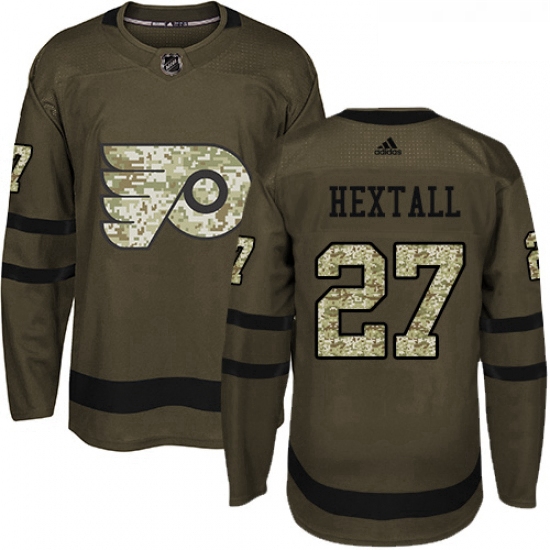 Youth Adidas Philadelphia Flyers 27 Ron Hextall Authentic Green Salute to Service NHL Jersey