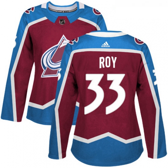 Womens Adidas Colorado Avalanche 33 Patrick Roy Authentic Burgundy Red Home NHL Jersey