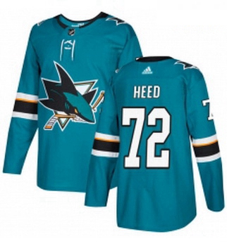 Youth Adidas San Jose Sharks 72 Tim Heed Premier Teal Green Home NHL Jersey