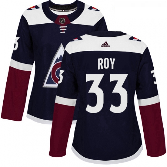 Womens Adidas Colorado Avalanche 33 Patrick Roy Authentic Navy Blue Alternate NHL Jersey