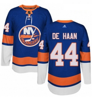 Youth Adidas New York Islanders 44 Calvin de Haan Premier Royal Blue Home NHL Jersey