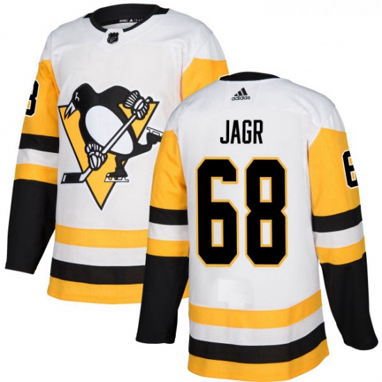 Youth Adidas Pittsburgh Penguins 68 Jaromir Jagr Authentic White Away NHL Jersey