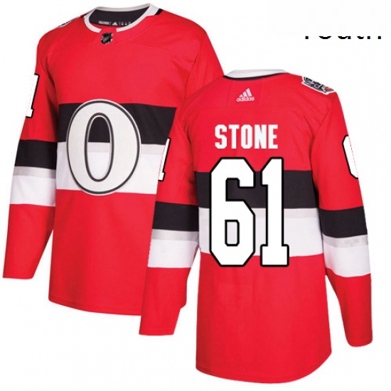 Youth Adidas Ottawa Senators 61 Mark Stone Authentic Red 2017 100 Classic NHL Jersey