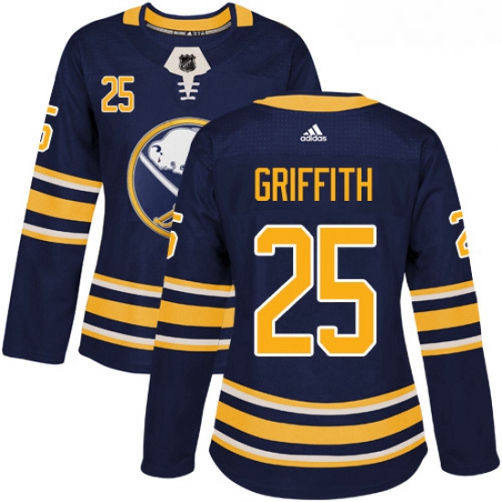 Womens Adidas Buffalo Sabres 25 Seth Griffith Authentic Navy Blue Home NHL Jersey