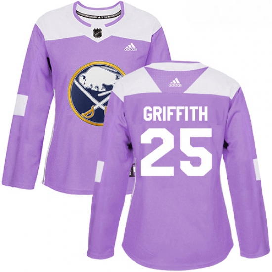 Womens Adidas Buffalo Sabres 25 Seth Griffith Authentic Purple Fights Cancer Practice NHL Jersey