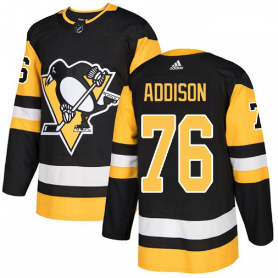 Youth Adidas Pittsburgh Penguins 76 Calen Addison Authentic Black Home NHL Jersey