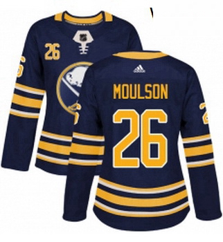 Womens Adidas Buffalo Sabres 26 Matt Moulson Authentic Navy Blue Home NHL Jersey