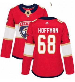 Womens Adidas Florida Panthers 68 Mike Hoffman Authentic Red Home NHL Jersey