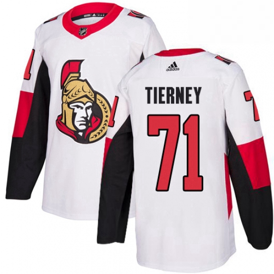 Youth Adidas Ottawa Senators 71 Chris Tierney Authentic White Away NHL Jersey