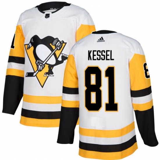 Youth Adidas Pittsburgh Penguins 81 Phil Kessel Authentic White Away NHL Jersey