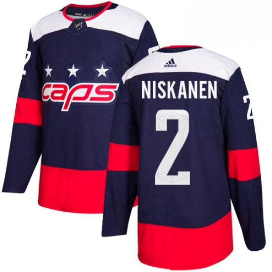 Youth Adidas Washington Capitals 2 Matt Niskanen Authentic Navy Blue 2018 Stadium Series NHL Jersey