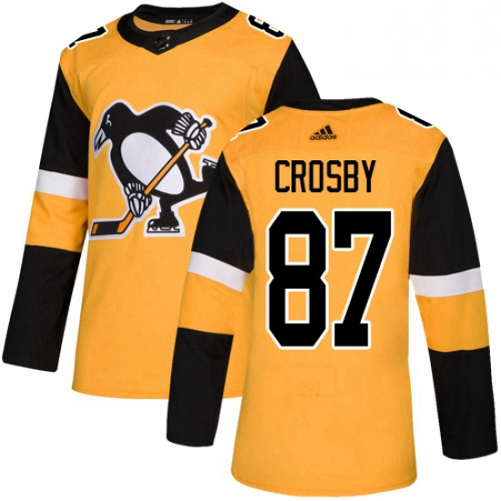 Youth Adidas Pittsburgh Penguins 87 Sidney Crosby Authentic Gold Alternate NHL Jersey