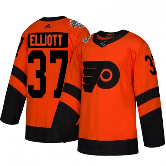 Youth Adidas Philadelphia Flyers 37 Brian Elliott Orange Authentic 2019 Stadium Series Stitched NHL 