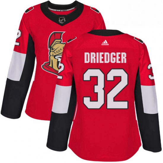 Womens Adidas Ottawa Senators 32 Chris Driedger Authentic Red Home NHL Jersey