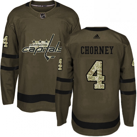 Youth Adidas Washington Capitals 4 Taylor Chorney Premier Green Salute to Service NHL Jersey