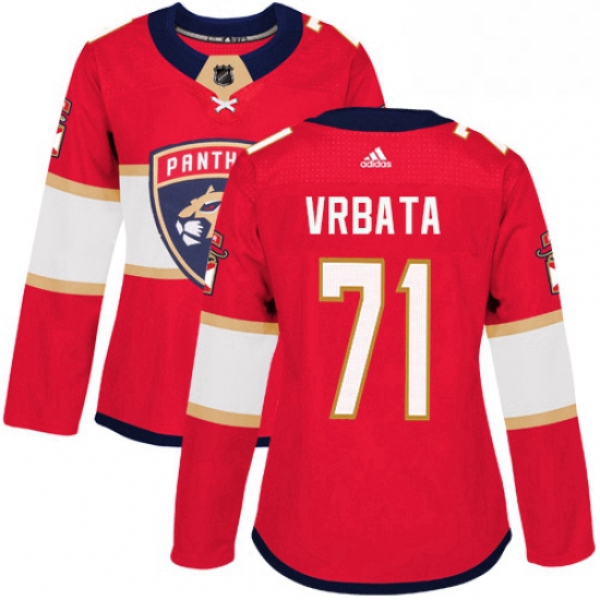 Womens Adidas Florida Panthers 71 Radim Vrbata Authentic Red Home NHL Jersey