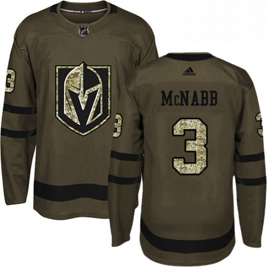 Youth Adidas Vegas Golden Knights 3 Brayden McNabb Authentic Green Salute to Service NHL Jersey