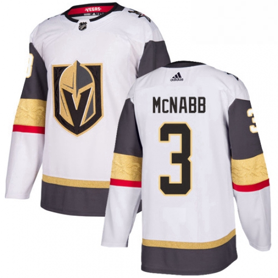 Youth Adidas Vegas Golden Knights 3 Brayden McNabb Authentic White Away NHL Jersey