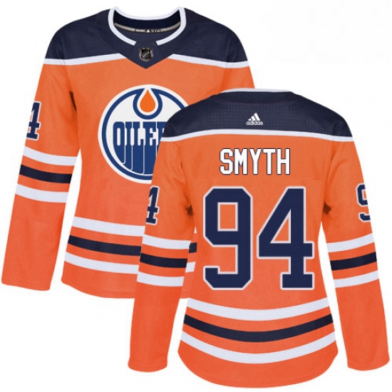 Womens Adidas Edmonton Oilers 94 Ryan Smyth Authentic Orange Home NHL Jersey