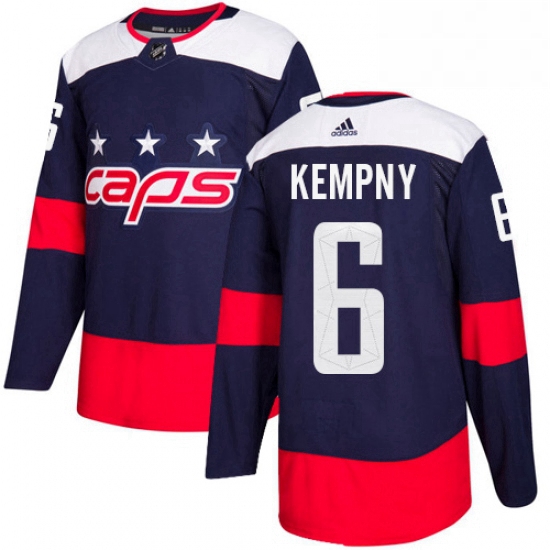 Youth Adidas Washington Capitals 6 Michal Kempny Authentic Navy Blue 2018 Stadium Series NHL Jerse