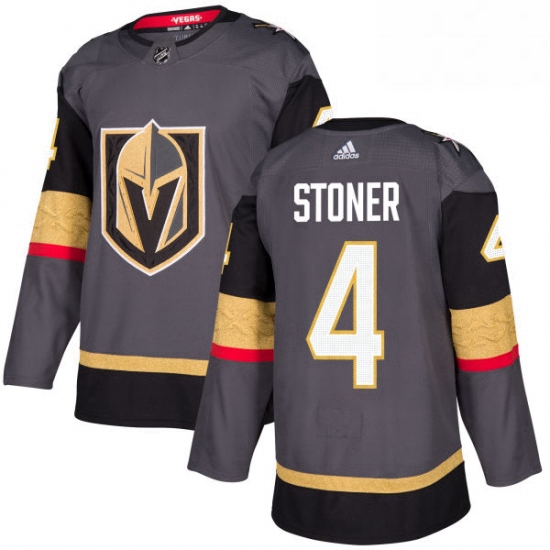 Youth Adidas Vegas Golden Knights 4 Clayton Stoner Authentic Gray Home NHL Jersey