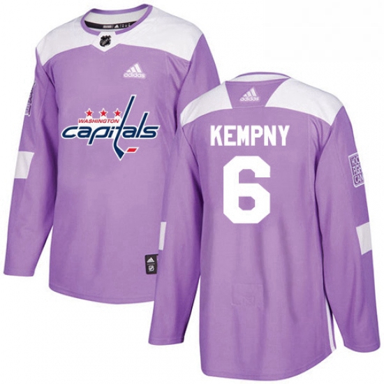 Youth Adidas Washington Capitals 6 Michal Kempny Authentic Purple Fights Cancer Practice NHL Jersey