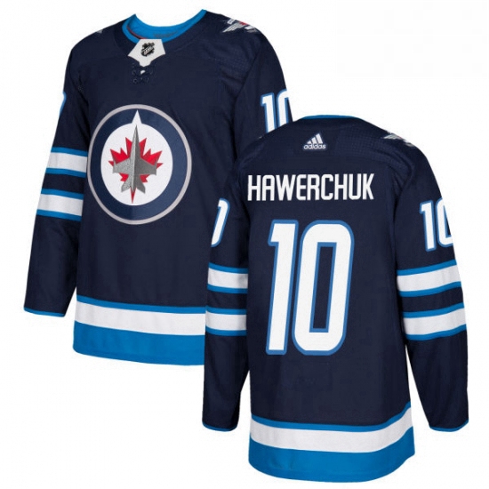 Youth Adidas Winnipeg Jets 10 Dale Hawerchuk Authentic Navy Blue Home NHL Jersey