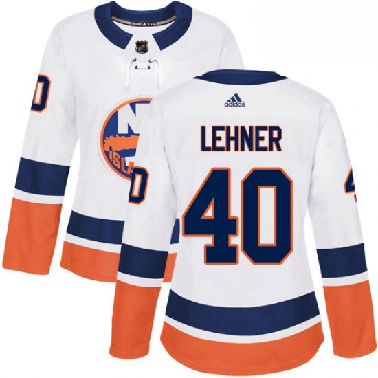 Womens Adidas New York Islanders 40 Robin Lehner Authentic White Away NHL Jersey