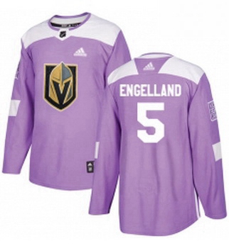 Youth Adidas Vegas Golden Knights 5 Deryk Engelland Authentic Purple Fights Cancer Practice NHL Jers